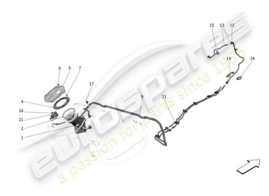 a part diagram from the Maserati Grecale parts catalogue