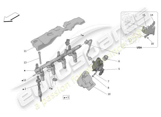 a part diagram from the Maserati Grecale parts catalogue