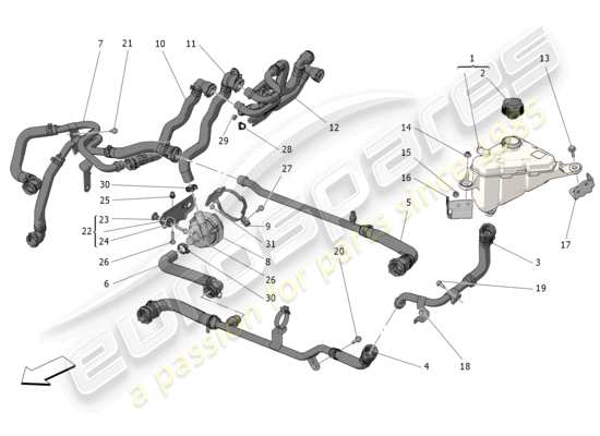 a part diagram from the Maserati Grecale parts catalogue