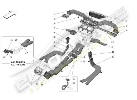 a part diagram from the Maserati Grecale parts catalogue