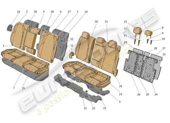 a part diagram from the Maserati Grecale parts catalogue