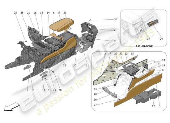 a part diagram from the Maserati Grecale parts catalogue