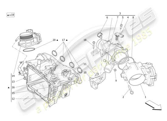 a part diagram from the Maserati Ghibli (2017 onwards) parts catalogue