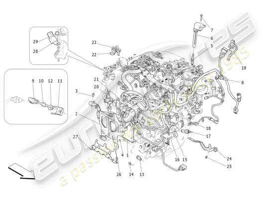 a part diagram from the Maserati Ghibli (2017 onwards) parts catalogue