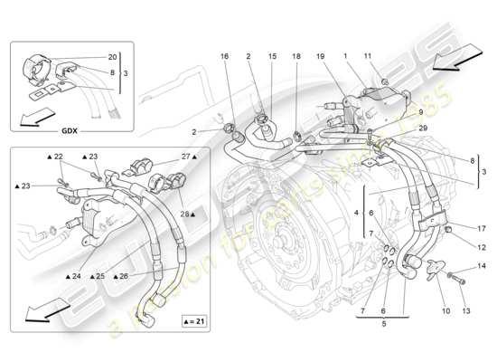 a part diagram from the Maserati Ghibli (2017 onwards) parts catalogue