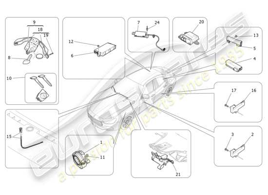 a part diagram from the Maserati Ghibli (2017 onwards) parts catalogue