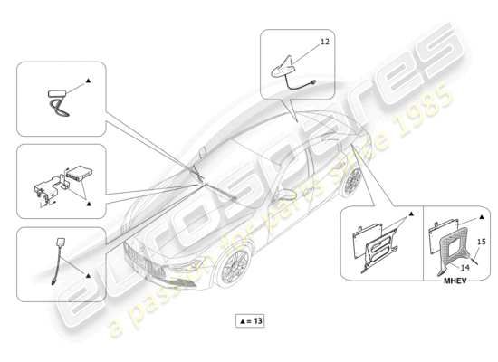 a part diagram from the Maserati Ghibli (2017 onwards) parts catalogue