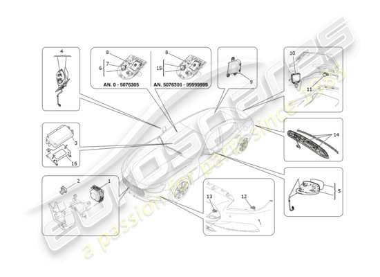 a part diagram from the Maserati Ghibli (2017 onwards) parts catalogue