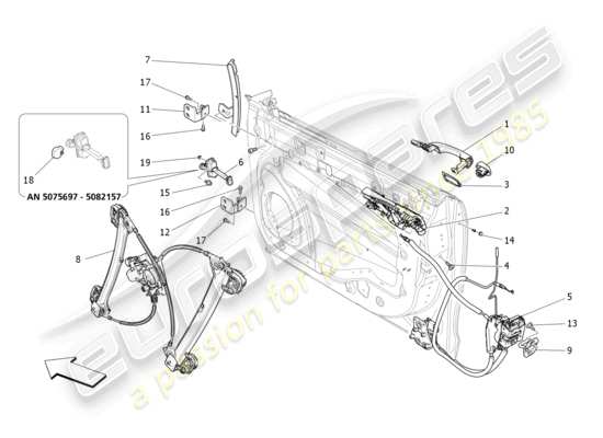 a part diagram from the Maserati Ghibli (2017 onwards) parts catalogue