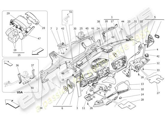 a part diagram from the Maserati Ghibli (2017 onwards) parts catalogue