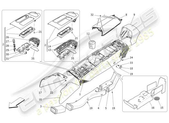 a part diagram from the Maserati Ghibli (2017 onwards) parts catalogue