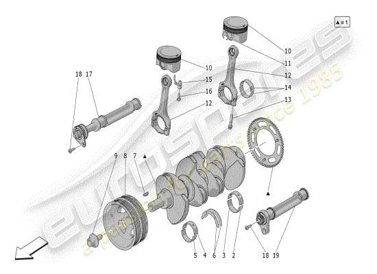 a part diagram from the Maserati Grecale parts catalogue