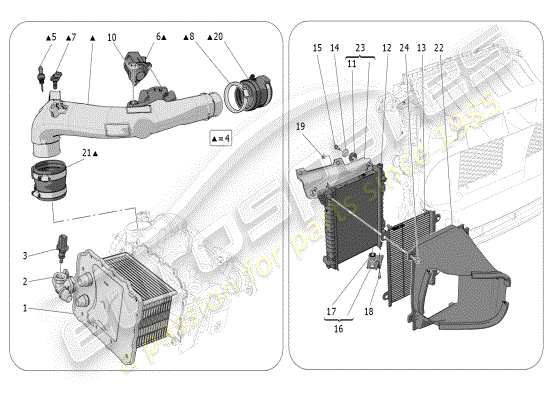 a part diagram from the Maserati Grecale parts catalogue