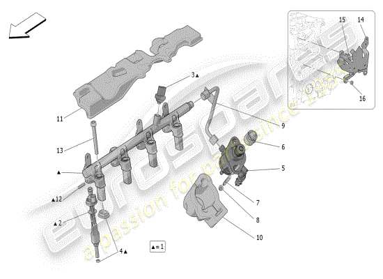 a part diagram from the Maserati Grecale parts catalogue