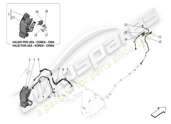 a part diagram from the Maserati Grecale parts catalogue