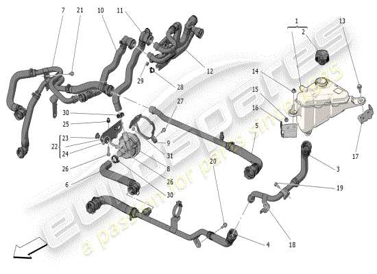 a part diagram from the Maserati Grecale parts catalogue