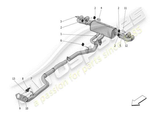 a part diagram from the Maserati Grecale parts catalogue