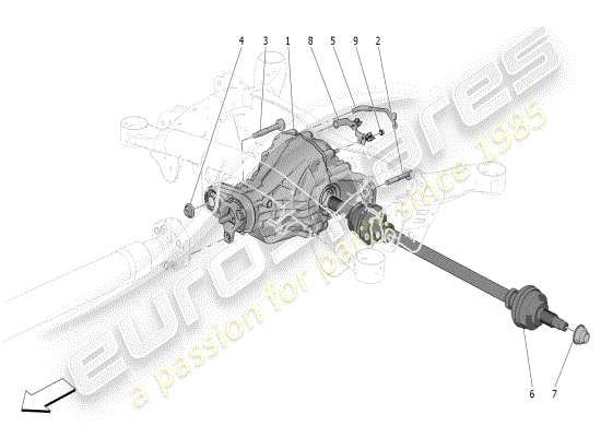 a part diagram from the Maserati Grecale parts catalogue