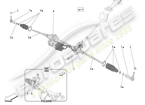 a part diagram from the Maserati Grecale parts catalogue