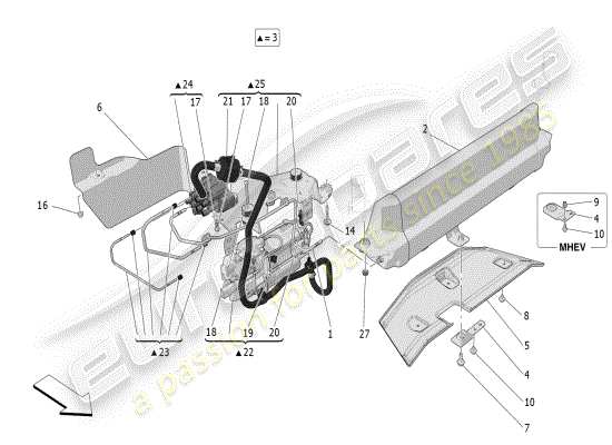 a part diagram from the Maserati Grecale parts catalogue