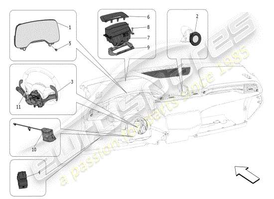 a part diagram from the Maserati Grecale parts catalogue