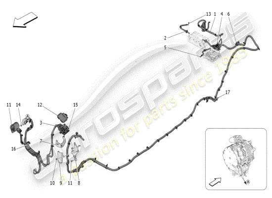 a part diagram from the Maserati Grecale parts catalogue