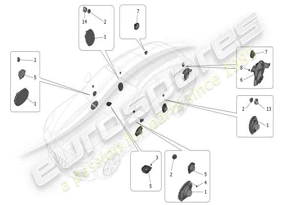 a part diagram from the Maserati Grecale parts catalogue