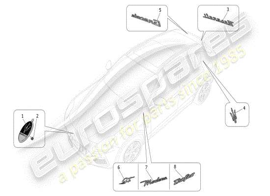 a part diagram from the Maserati Grecale parts catalogue