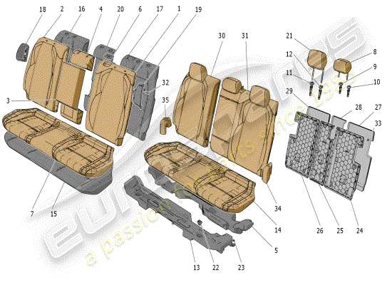 a part diagram from the Maserati Grecale parts catalogue