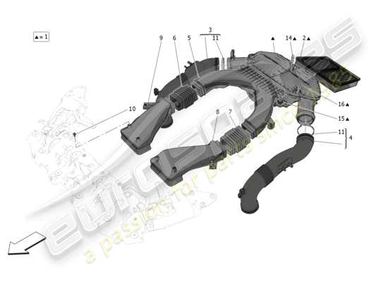 a part diagram from the Maserati Grecale parts catalogue