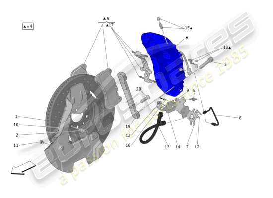 a part diagram from the Maserati Grecale parts catalogue