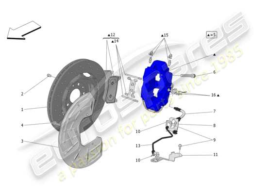 a part diagram from the Maserati Grecale parts catalogue