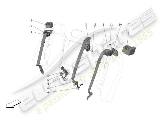 a part diagram from the Maserati Grecale parts catalogue