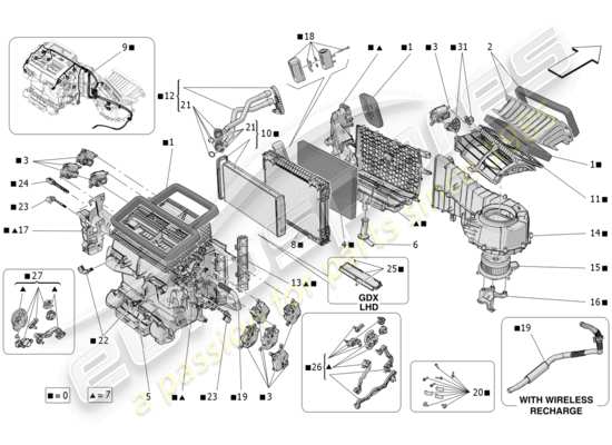 a part diagram from the Maserati Grecale parts catalogue