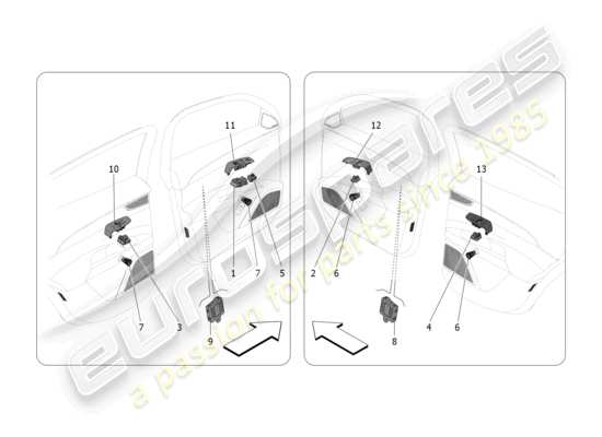 a part diagram from the Maserati Grecale parts catalogue