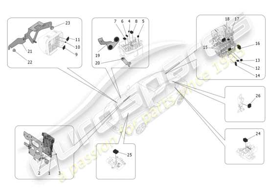 a part diagram from the Maserati Grecale parts catalogue