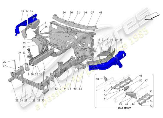 a part diagram from the Maserati Grecale parts catalogue