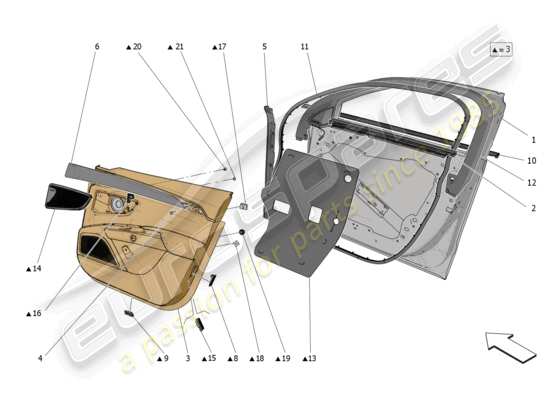 a part diagram from the Maserati Grecale parts catalogue