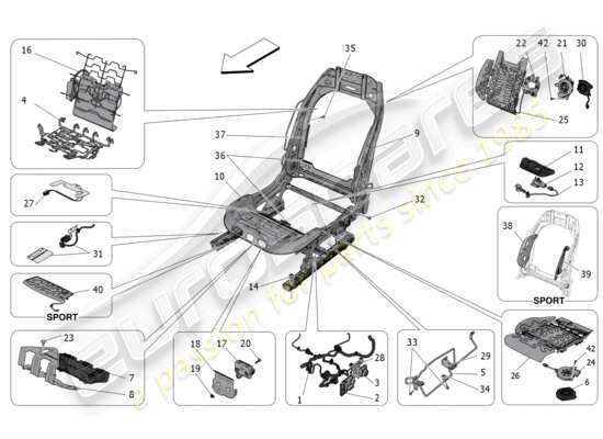 a part diagram from the Maserati Grecale parts catalogue