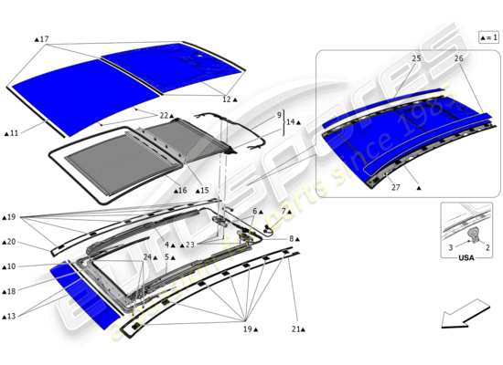 a part diagram from the Maserati Grecale parts catalogue