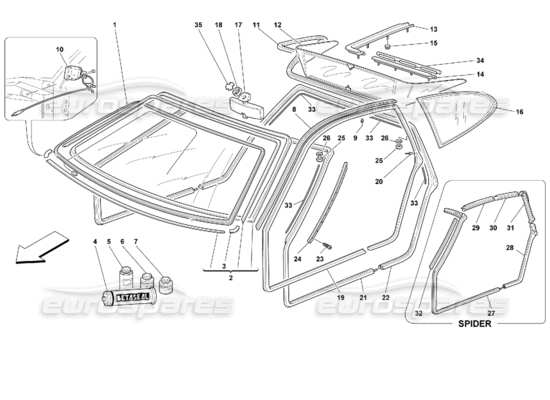 a part diagram from the Ferrari 355 parts catalogue