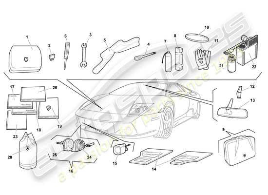 a part diagram from the Lamborghini Murcielago parts catalogue