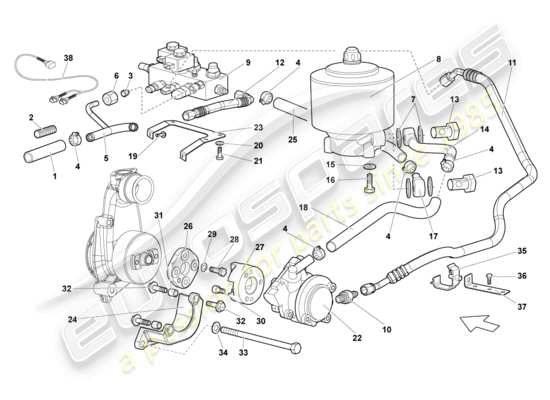 a part diagram from the Lamborghini LP640 Coupe (2009) parts catalogue