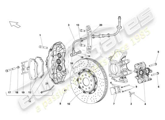 a part diagram from the Lamborghini Murcielago parts catalogue