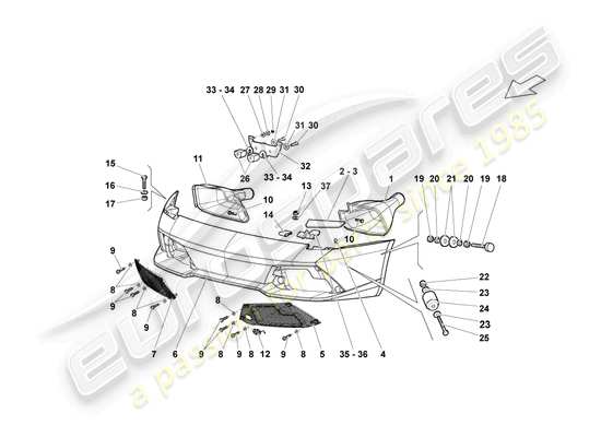 a part diagram from the Lamborghini LP640 Coupe (2009) parts catalogue