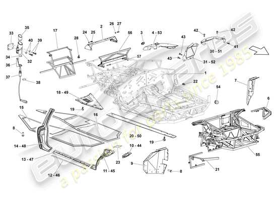 a part diagram from the Lamborghini LP640 Coupe (2009) parts catalogue