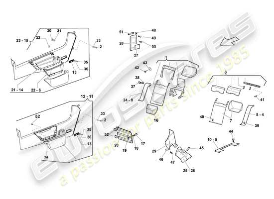 a part diagram from the Lamborghini LP640 Coupe (2009) parts catalogue