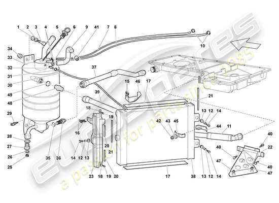 a part diagram from the Lamborghini LP640 Coupe (2010) parts catalogue