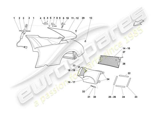 a part diagram from the Lamborghini LP640 Coupe (2010) parts catalogue