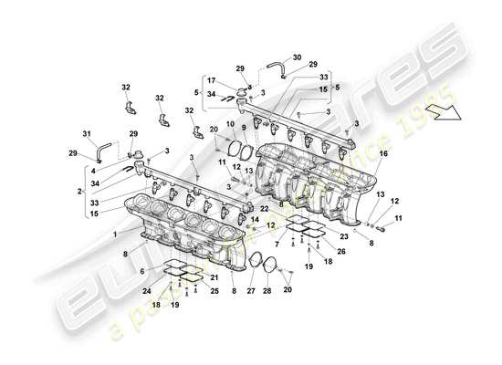 a part diagram from the Lamborghini LP640 Roadster (2007) parts catalogue